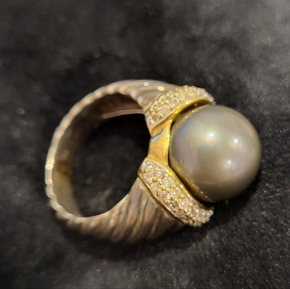 David Yurman Jewelry - David Yurman Authentic Tahitian Pearl & Diamonds Ring